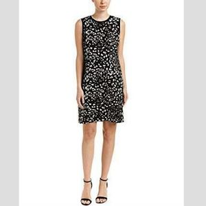 VINCE CAMUTO Black Sleeveless Animal Print Dress